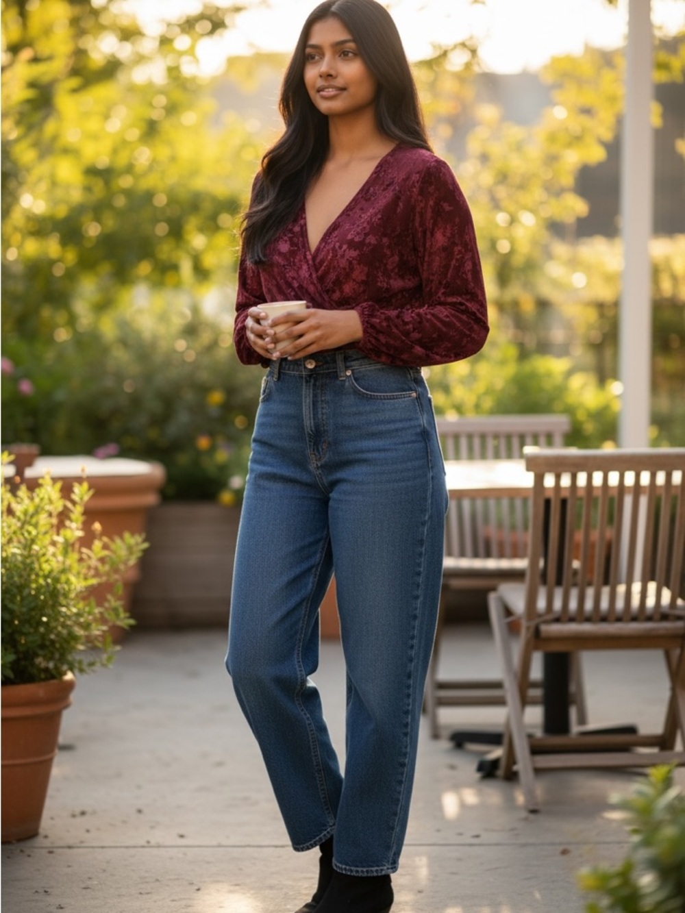 LC Lauren Conrad Blue Straight Leg Jeans